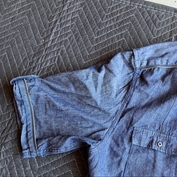 SEAN JOHN Denim Short Sleeve Button Down Shirt 100% Cotton Size 3XL EUC - Picture 3 of 5
